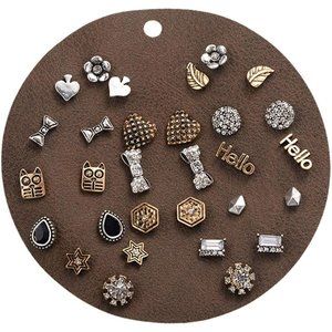 15 Pairs Vintage Animal Star Geometry Constellation Punk Style Stud Earrings Set